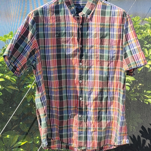 Daniel Cremieux Shirt Men’s Red Colorful Plaid Short Sleeve Button Down XLARGE. - Picture 3 of 7